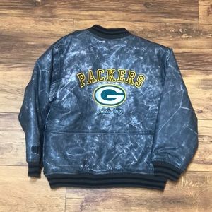 Faux Leather Quilted Green Bay Coat